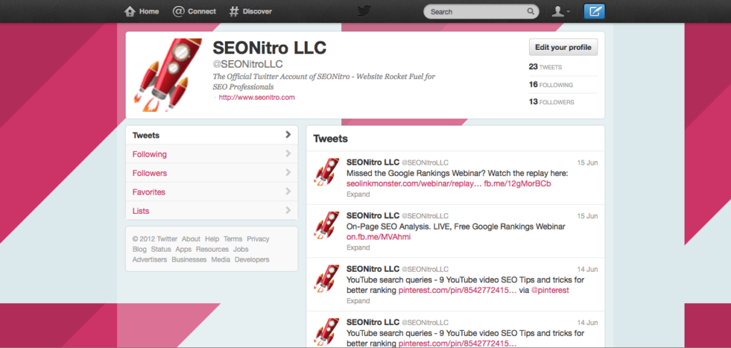SEONitro Official Twitter Account