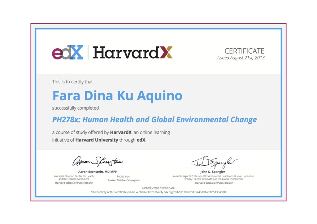 HarvardX Course: Human Health and Global Environmental Change