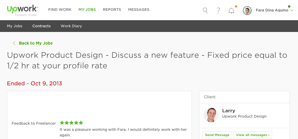 Upwork Feedback