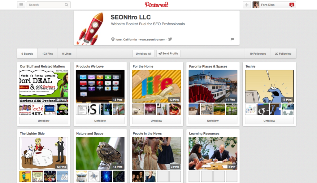 SEONitro Official Pinterest Account