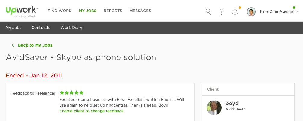Upwork Feedback