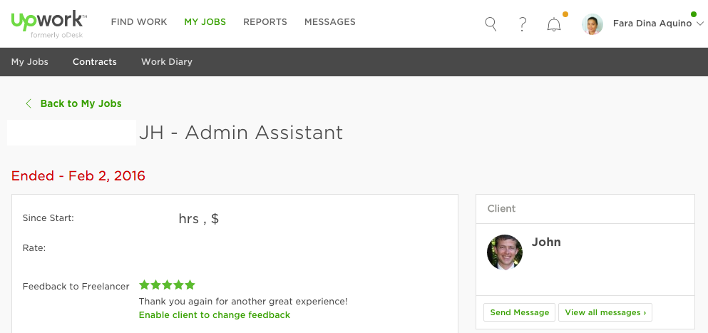 Upwork Feedback