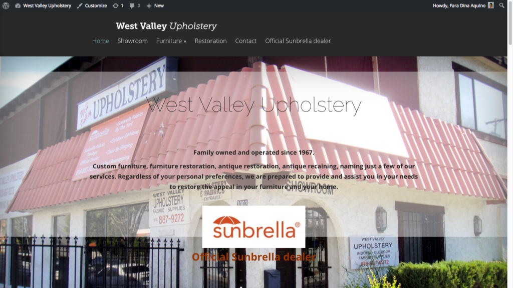 West Valley Upholstery Website