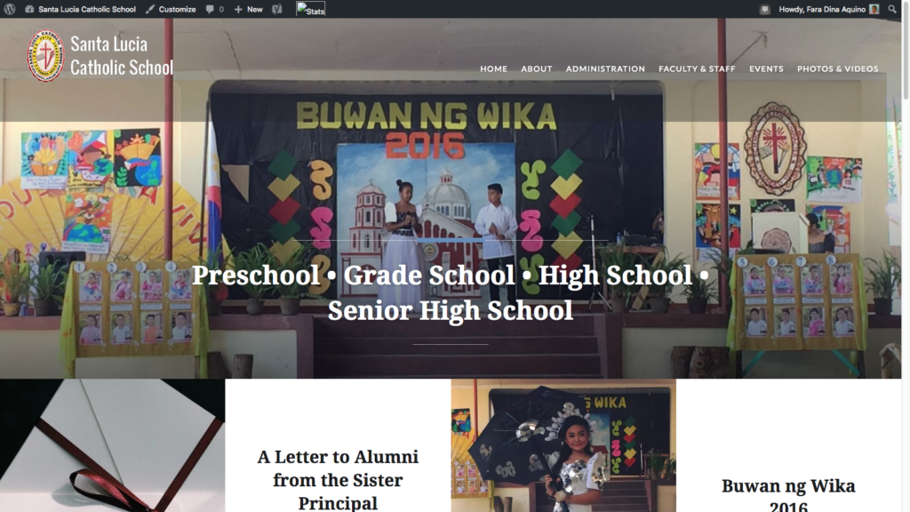 Santa Lucia Catholic School Online Presence