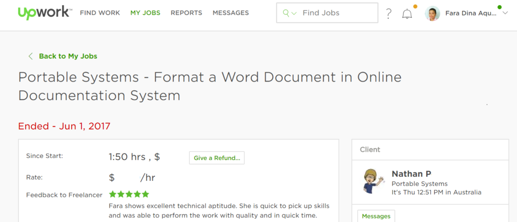 Upwork Feedback June 2017