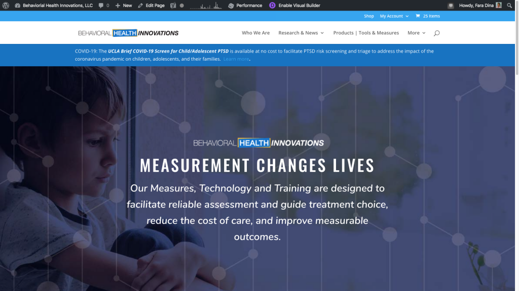 Behavioral Health Innovations’ Reaction Index Website