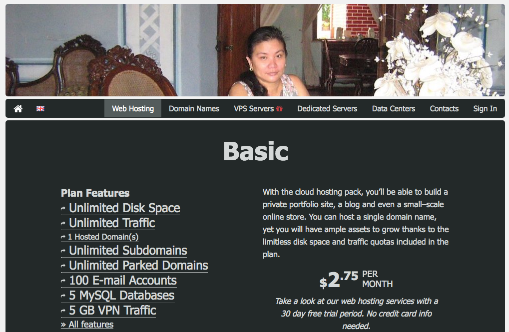 Low Cost Web Hosting Package