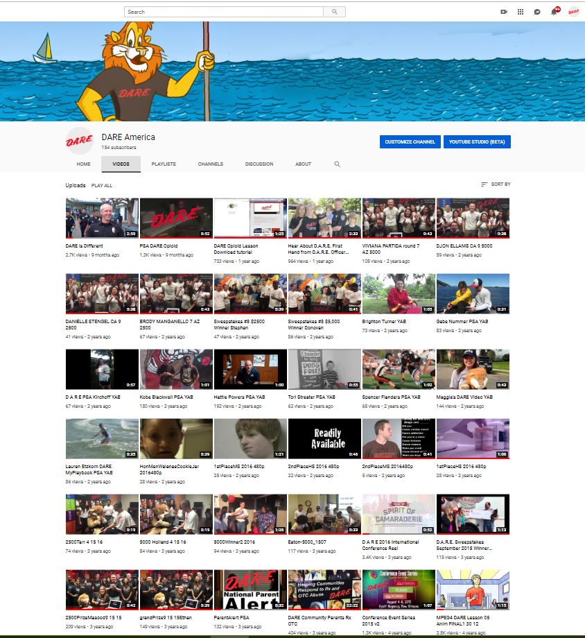D.A.R.E. on YouTube