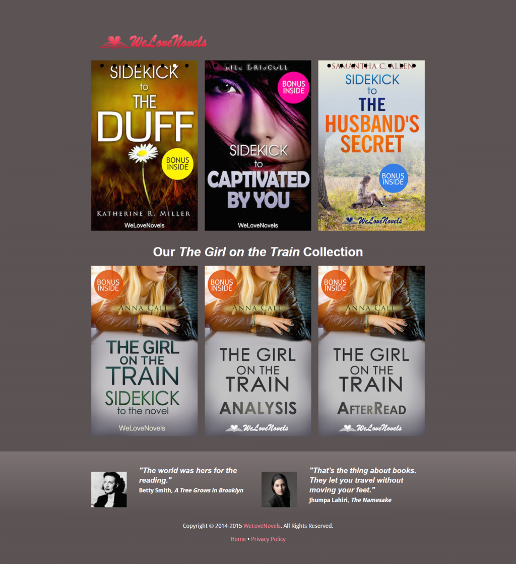 WeLoveNovels Website Development and Social Media Management